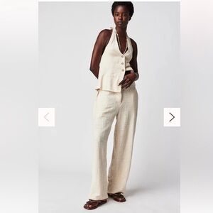 BRAND NEW - Free People Cream Pants & Vest Set